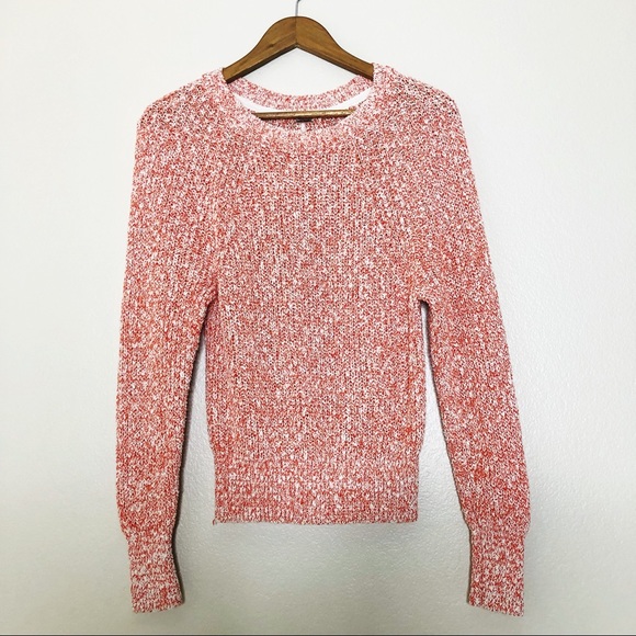 Free People Sweaters - Free People Knit Sweater orange and white XS